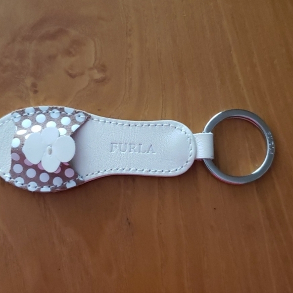 Furla White and Brown Polka Dot Keychain - Picture 3 of 7